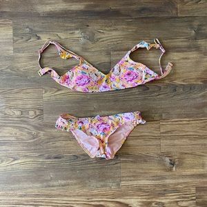 Yellow floral bikini